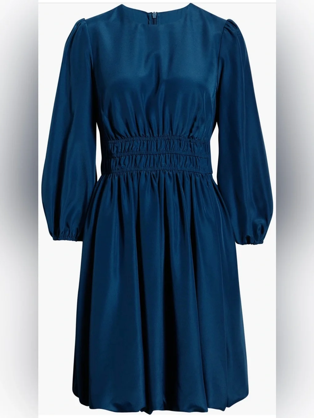 Eliza J Ballon Sleeve Crepe Fit & Flare Dress Size 8 Teal - Picture 5 of 15